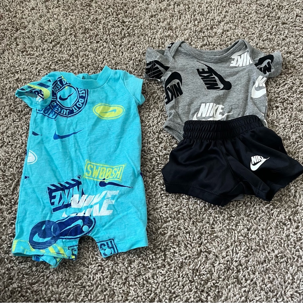Nike Baby Romper and Onesie Set - Blue and Gray